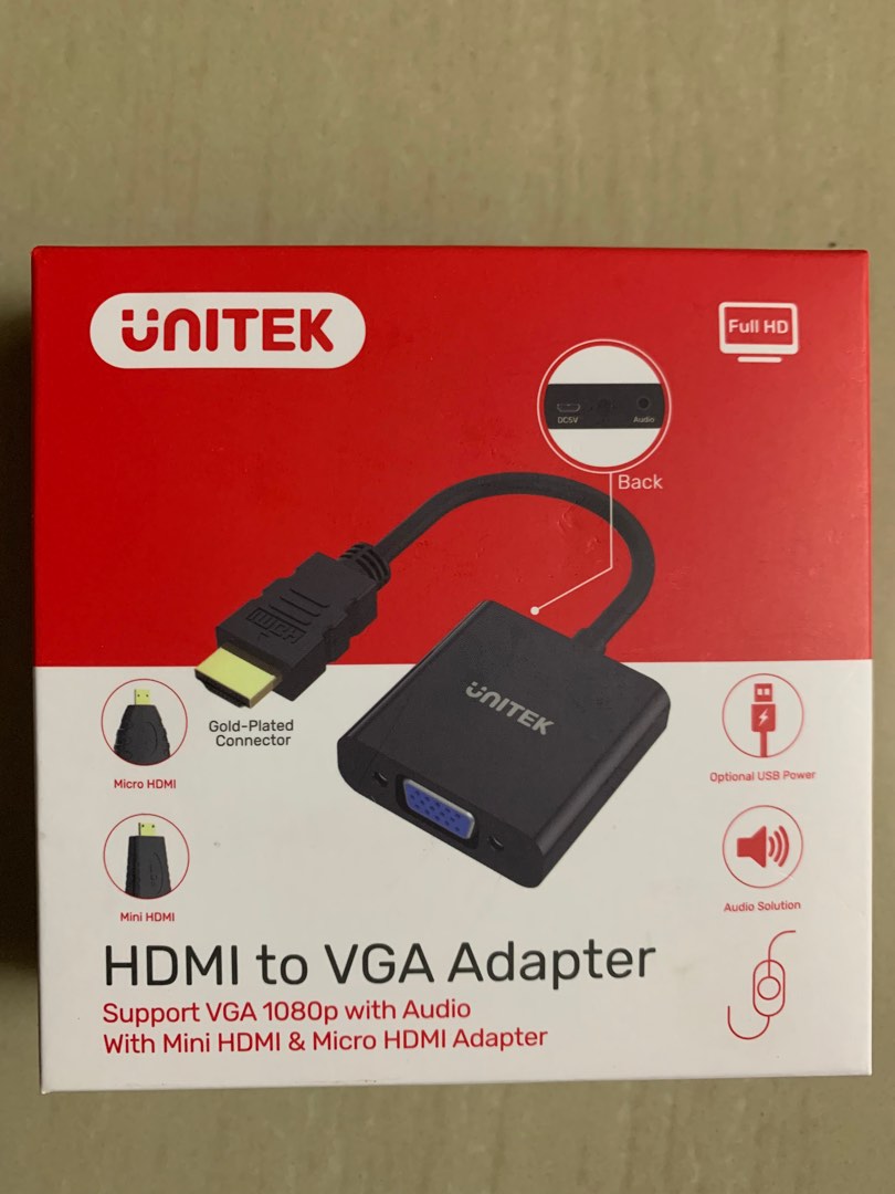 HDMI to VGA Adapter Unitek , Computers & Tech, Parts & Accessories