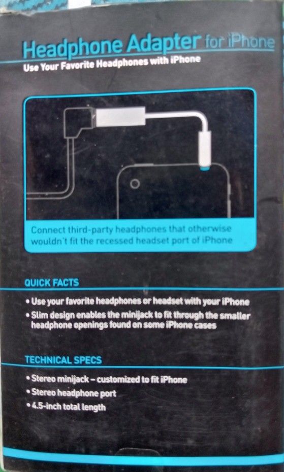 Headphone Adapter for iphone (Category: Earphones) located in Dasmarinas. Submitted by d.lelis (Listing ID 1222304943, Image 2). Description: Headphone adapter for iphone use your favorite headphones or headset with your iphone Stereo minijack Stereo headset port.