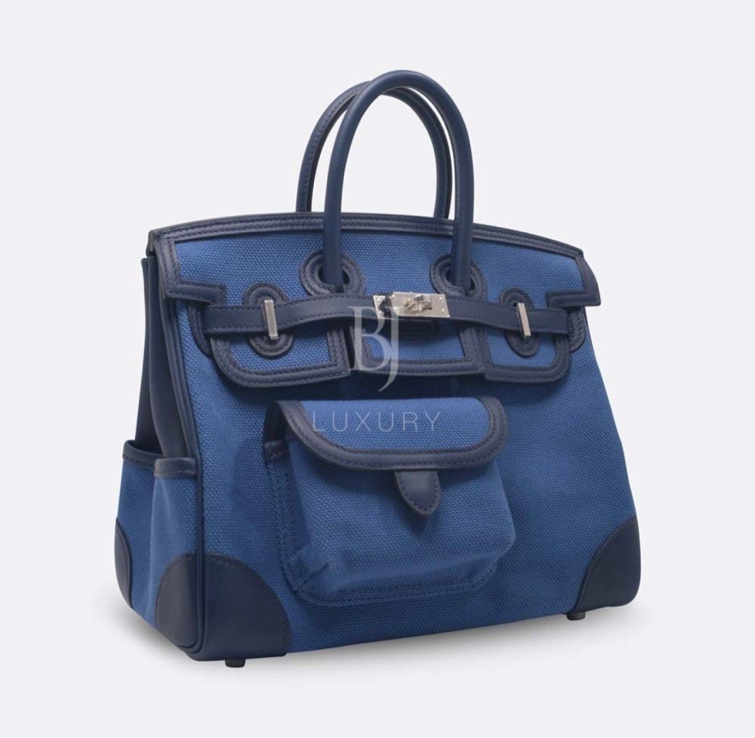 NEW Hermes Cargo Birkin 25 Blue Egee Toile Swift Phw, Luxury, Bags &  Wallets on Carousell