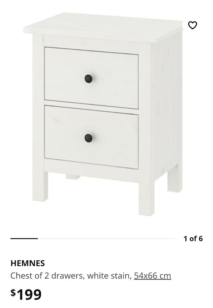 Ikea Hemnes bedside table original price 199, Furniture & Home Living
