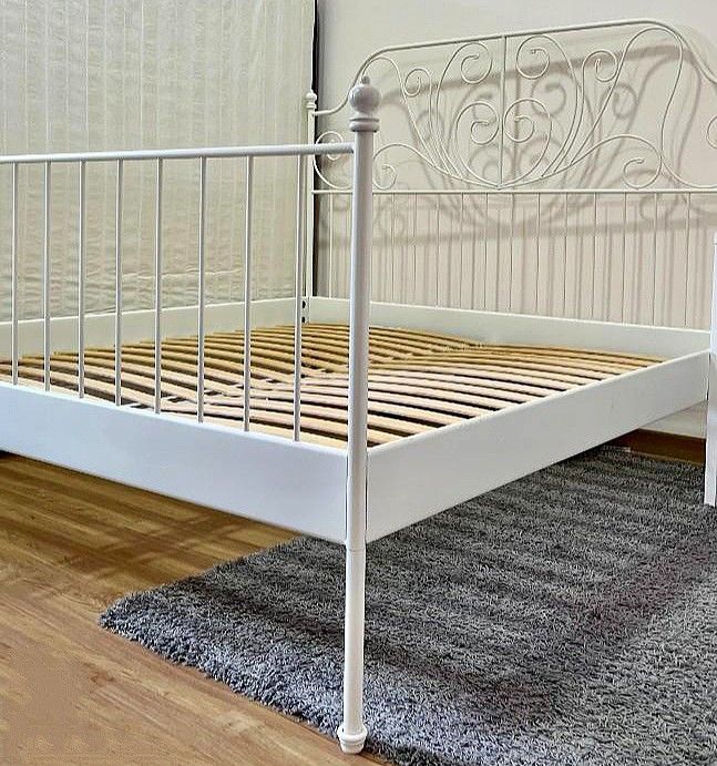 IKEA LEIRVIK KING BED FRAME, Furniture & Home Living, Furniture, Bed