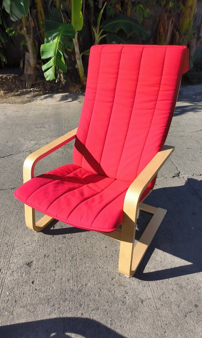 IKEA POANG with foot rest side table, Furniture & Home Living