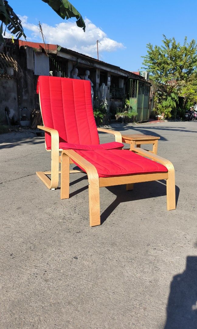 IKEA POANG with foot rest side table, Furniture & Home Living