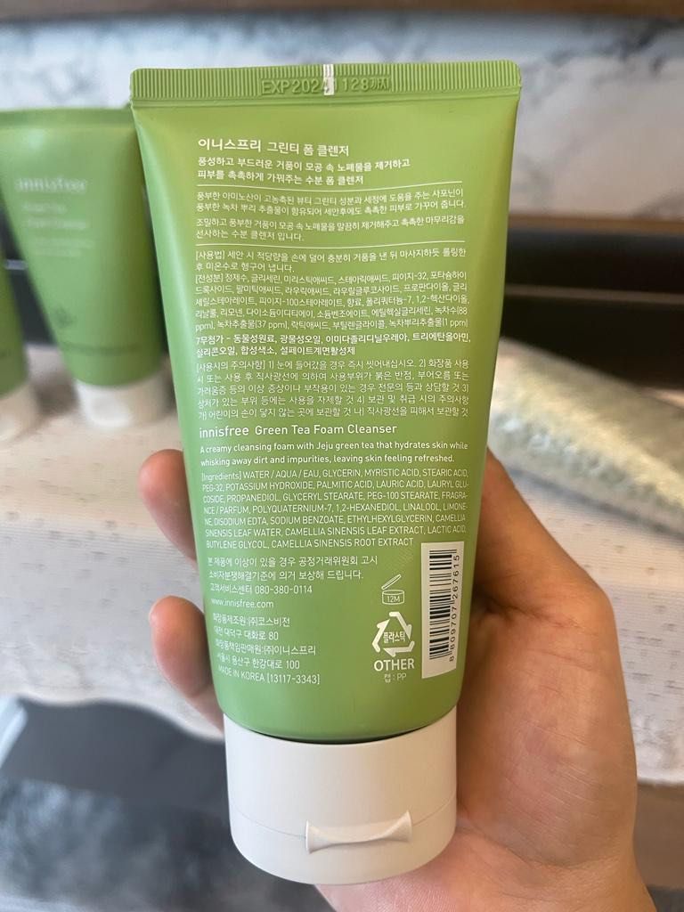 innisfree Green Tea Foam Cleanser 150ml, Beauty & Personal Care, Face