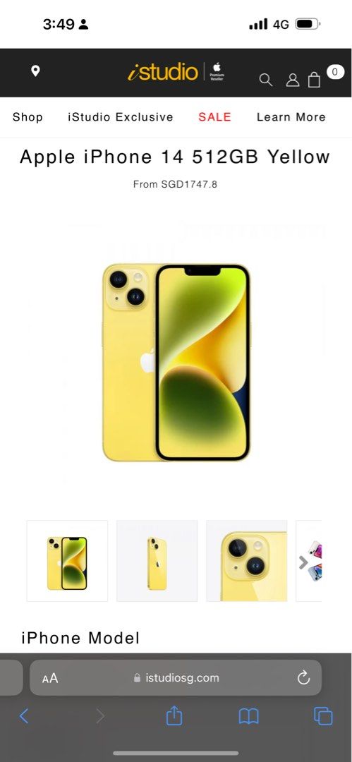 Apple iPhone 14 (512GB, Yellow)