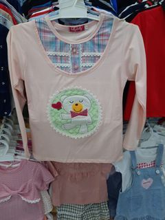 Kaos anak lengan panjang peach defect barang baru