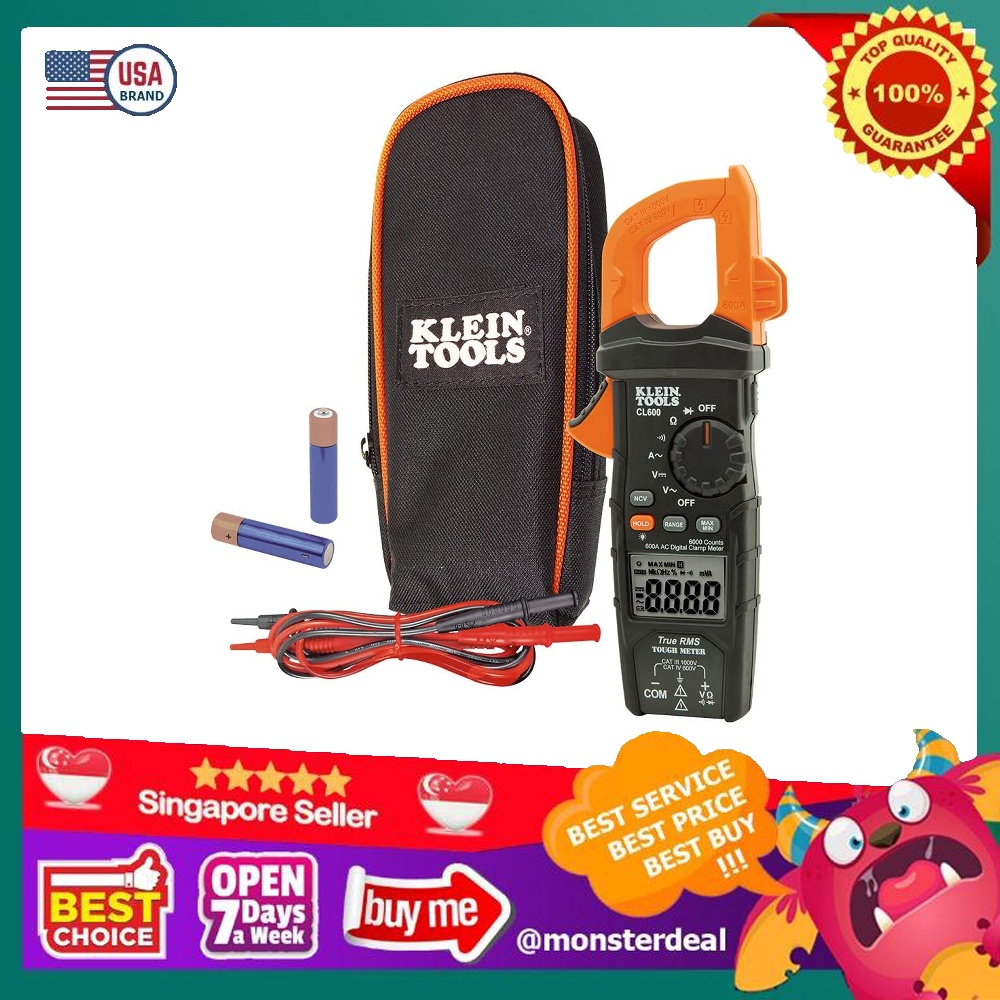 Klein Tools CL600 AC/DC AutoRanging 600 Amp Digital Clamp Meter