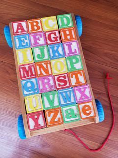 KMART Alphabet Cube Wooden Toy with Wagon