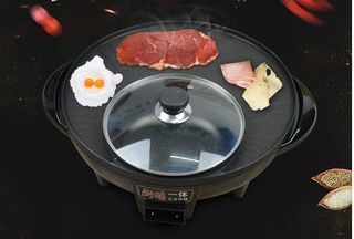Aoran Electric Hot Pot With Grill,Shabu Shabu Hot Pot Electric Korean BBQ  Grill,Smokeless Grill Indoor Electric Pot N Steamer,Party Hotpot 3.5L