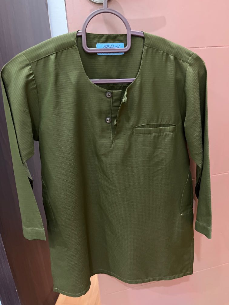 Kurta budak Olive green, Babies & Kids, Babies & Kids Fashion on Carousell