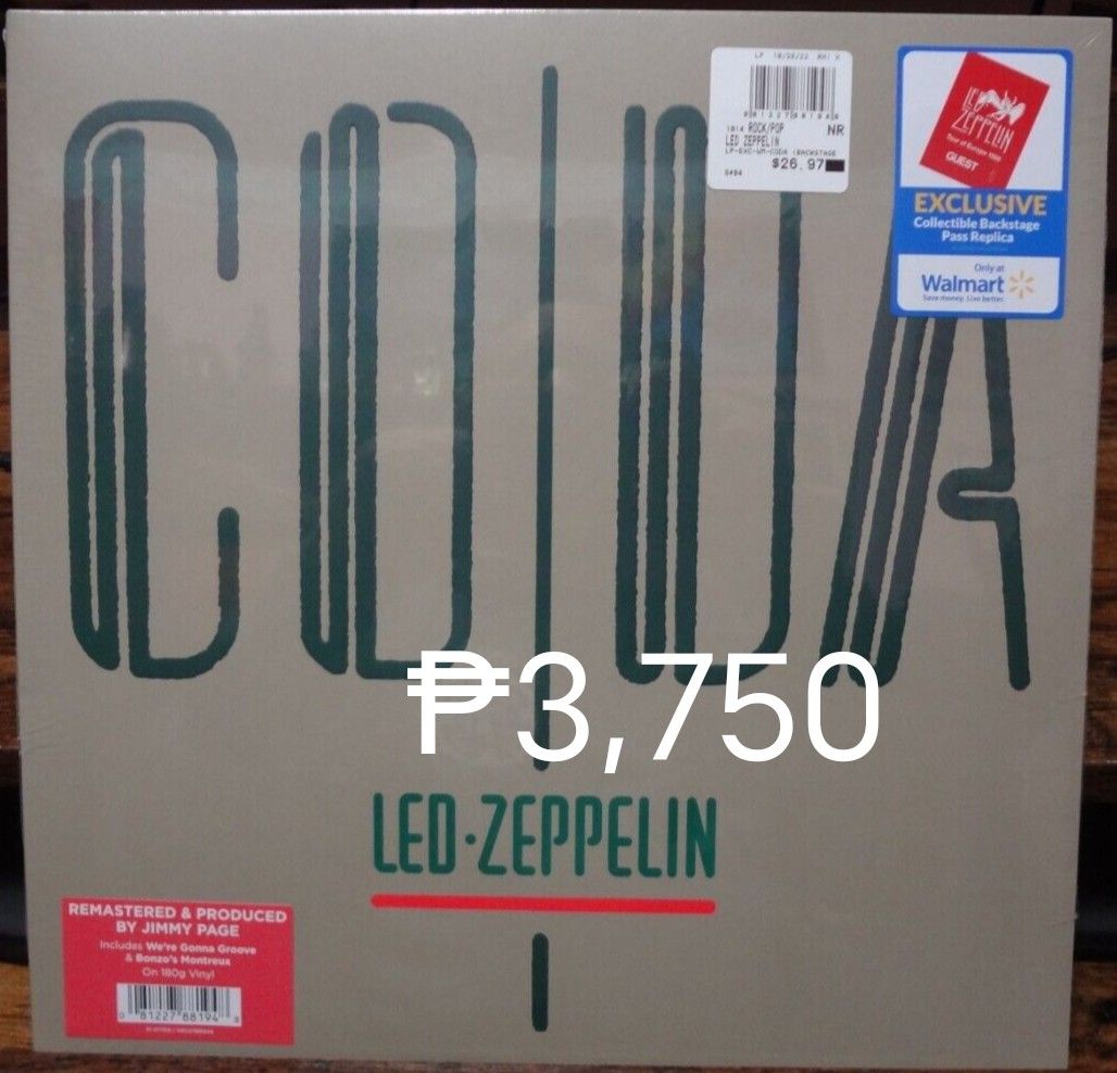 LED zeppelin remastered vinyl records (Category: Vinyls) located in Manila. Submitted by ramonrobin.cruz (Listing ID 1222377368, Image 2). Description: LED Zeppelin remastered vinyl CoDA = ₱3,750 Physical graffiti = ₱5500 All brand new sealed made in Germany Vinyl record stabilizer 👇🔗 https://s.lazada.com.ph/s.6pOlF?cc Transformer 👇🔗 https://s.lazada.com.ph/s.6pnYi?cc Paul McCartney archive collection vinyl 👇 🔗 https://shope.ee/5Kf9Zl0tmy S