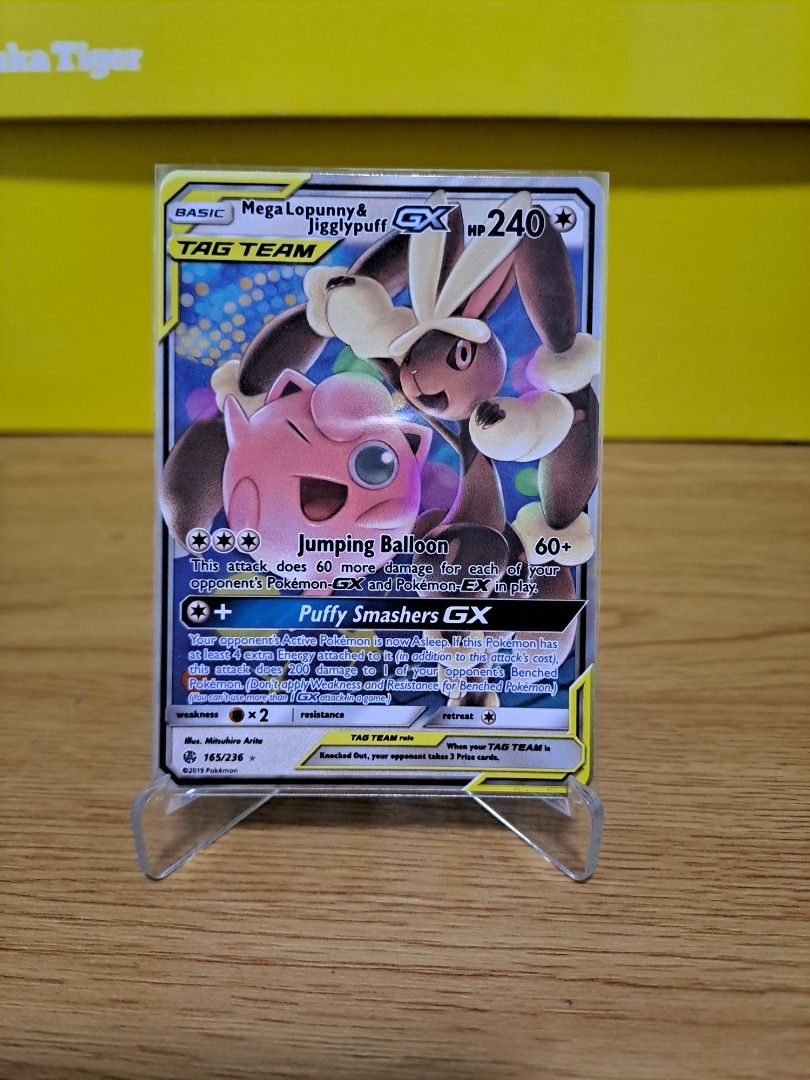 Lopunny & Jigglypuff GX Tag Team Pokemon Card, Hobbies & Toys, Toys