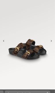 Ret:$2.4k LV Shearling Black Fur Dad Sandals, Luxury, Sneakers & Footwear  on Carousell
