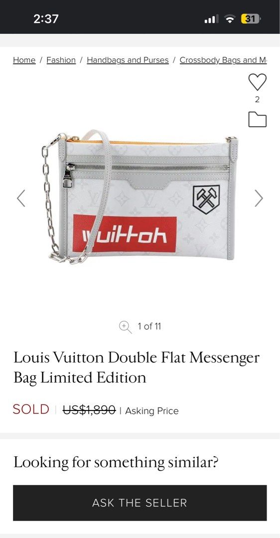 Louis vuitton 2025 double flat messenger