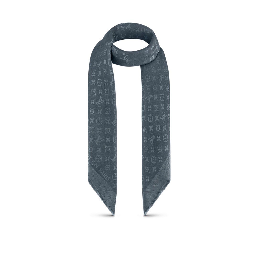 Louis Vuitton Monogram Classic Scarf Light Grey Wool