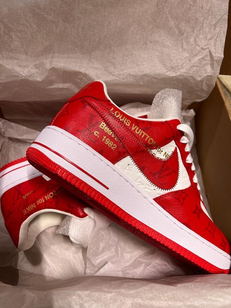 Louis Vuitton Nike Air Force 1 Red, Men's Fashion, Footwear, Sneakers on  Carousell