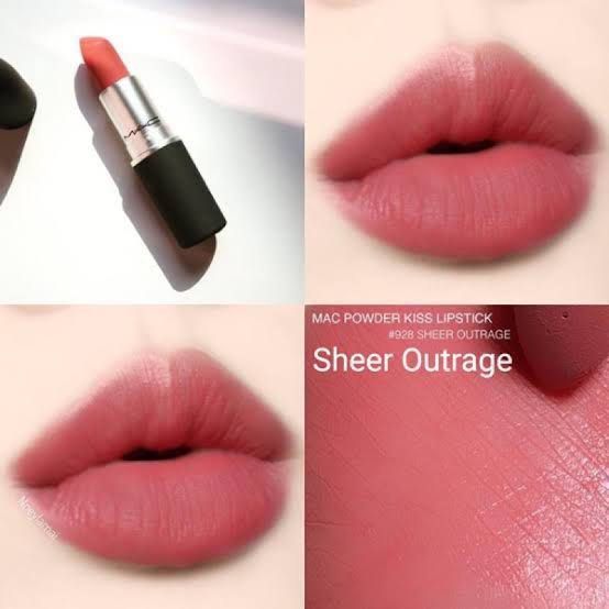 MAC powder kiss lipstick in Sheer Outrage on Carousell