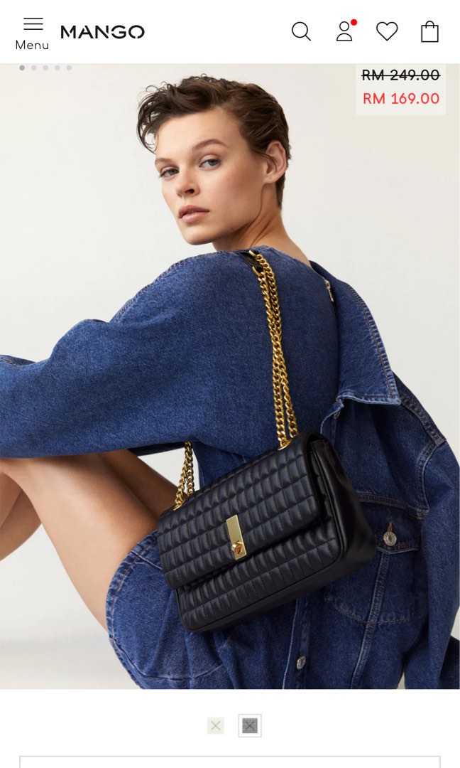 Mango black leather bag on sale