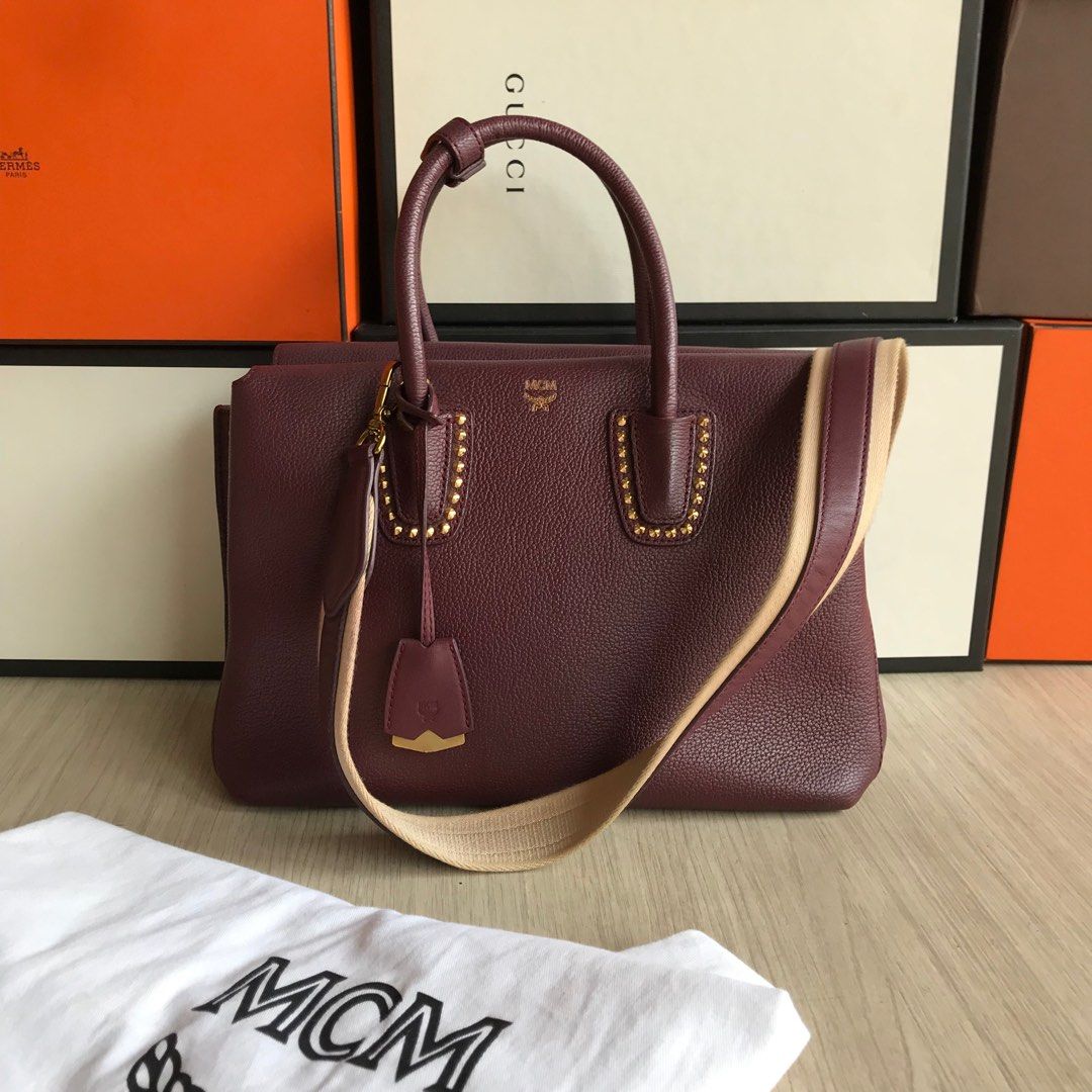 Leather Bags Mcm Medium Milla Tote MCM Milla Medium Tote Bag Top