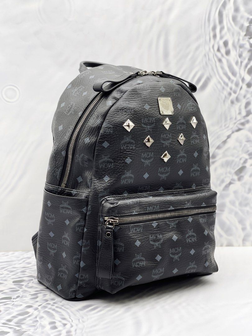 RAYA SALE MCM RETRO DUAL STARK VISETOS LEATHER BACKPACK Luxury
