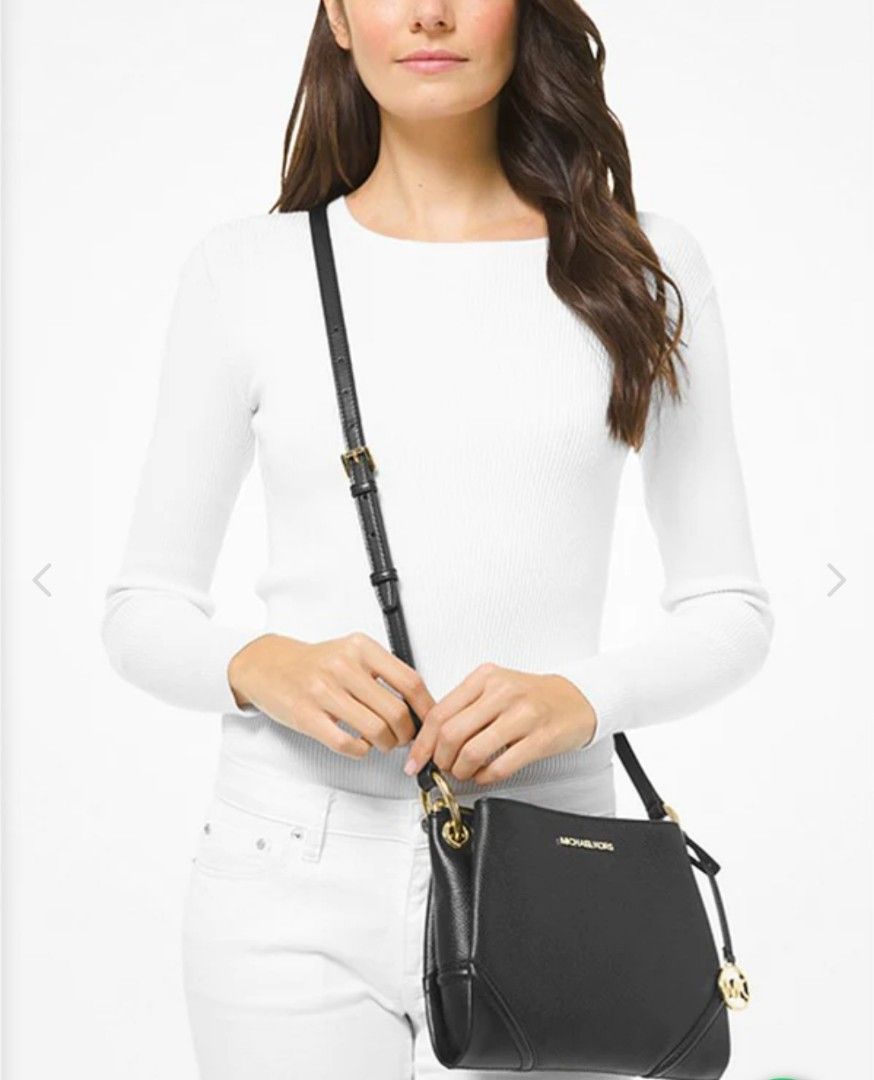 Michael Kors Nicole large logo crossbody bag in Pebbled leather Luxury Bags Wallets on Carousell