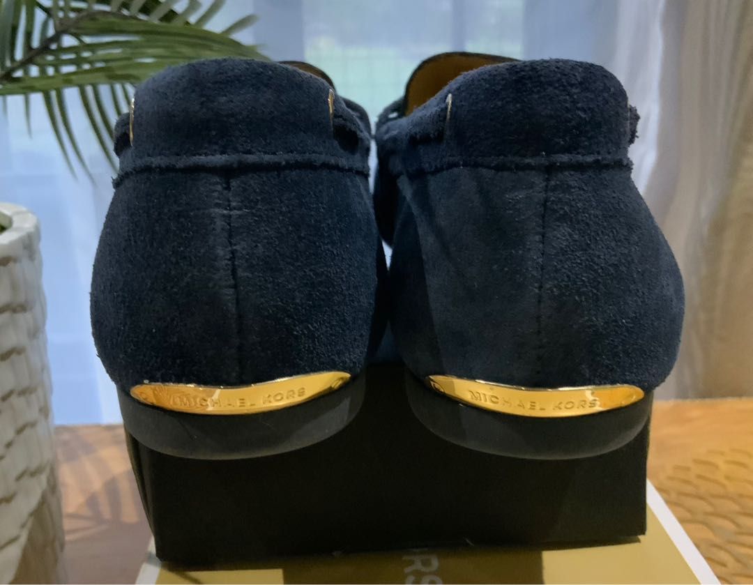 Michael Kors Sutton Moccasin Suede Admiral Blue Size 7.5