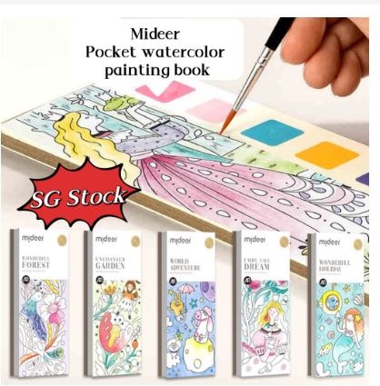 Mideer Pocket Watercolor Painting Book Kids Travel Toy Colouring Book Art  Educational Portable Painting Book, Hobbies & Toys, Toys & Games on  Carousell