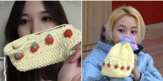 Mina's Strawberry Pouch-Inspired Drawstring Pouch
