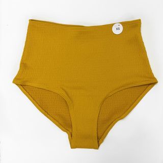 Monki Mustard Yellow High Waist Bikini Bottom