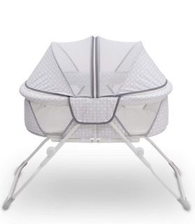 Delta Children
EZ Fold Ultra Compact Travel Foldable Baby Bassinet with free head, and body pillow.
