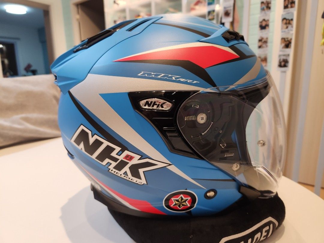 Nhk helmet with comms, Motorcycles, Motorcycle Apparel on Carousell