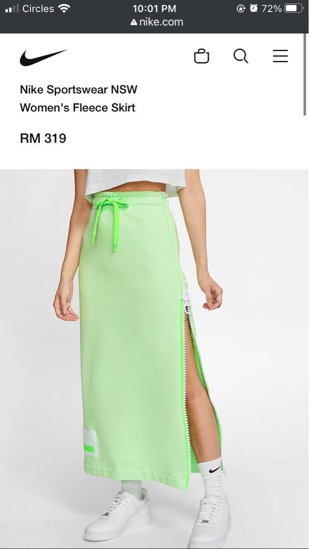 Nike fleece zip up skirt