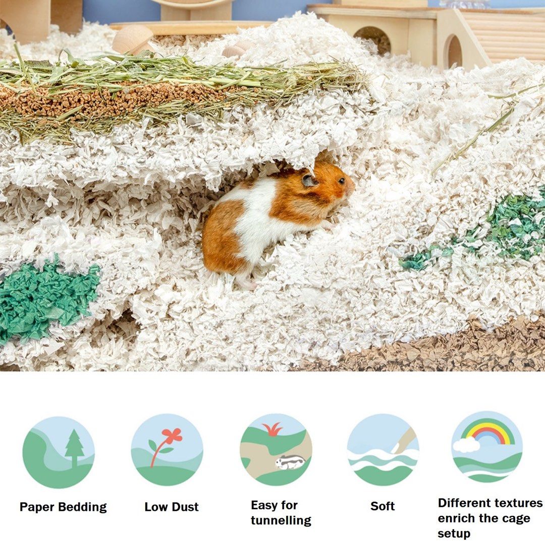 Niteangel 10L/ 36L White Paper Bedding for Hamster, Gerbils, Mice and