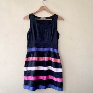 [no nego pls] Sole Mio Black Sleeveless Dress with Multicolor Stripes