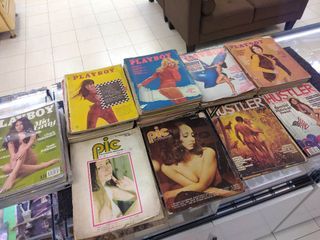 Old playboy magazines and hustler magazines