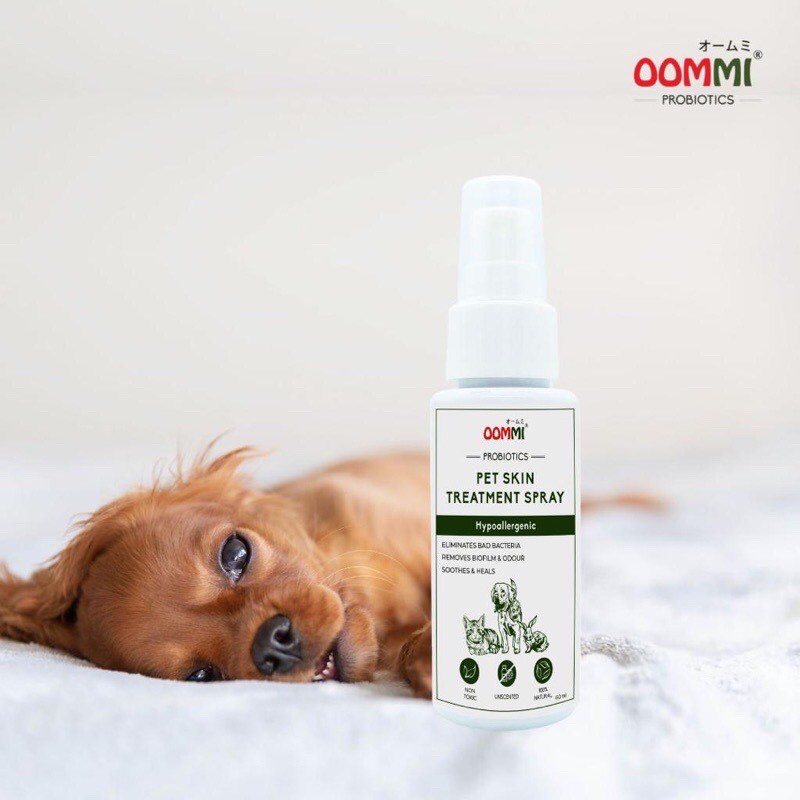 OOMMI Pet Skin Treatment Spray Probiotics, dog, cat, itchy, Pet