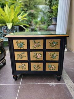 Oriental Gold Lacquer Hand Painted Cabinet ,