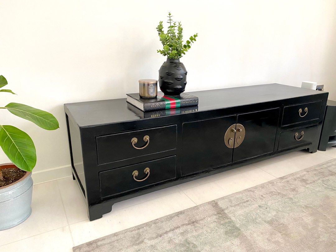 Oriental tv console black, Furniture & Home Living, Furniture, TV Consoles on Carousell