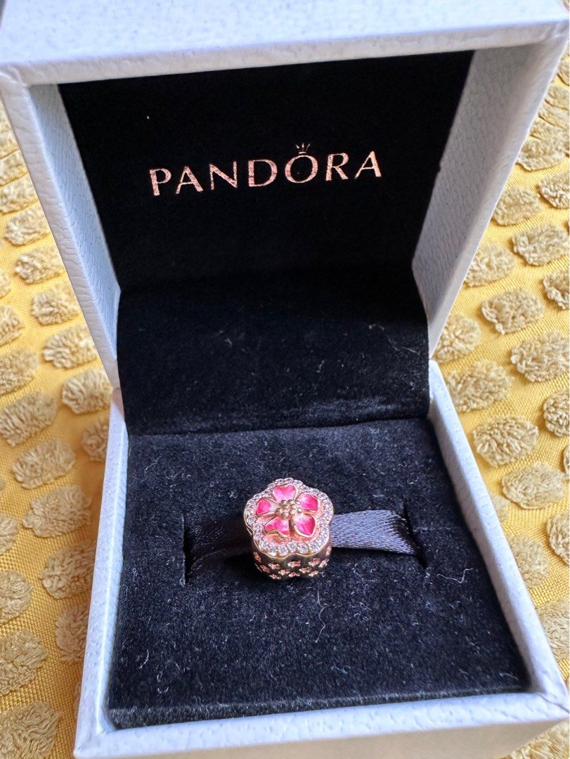 Pandora Pink Sparkling Peach Blossom Flower Luxury Accessories