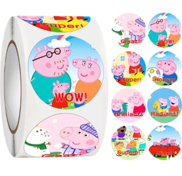 Peppa pig Stickers Roll, 500 Pcs., Hobbies & Toys, Toys & Games on