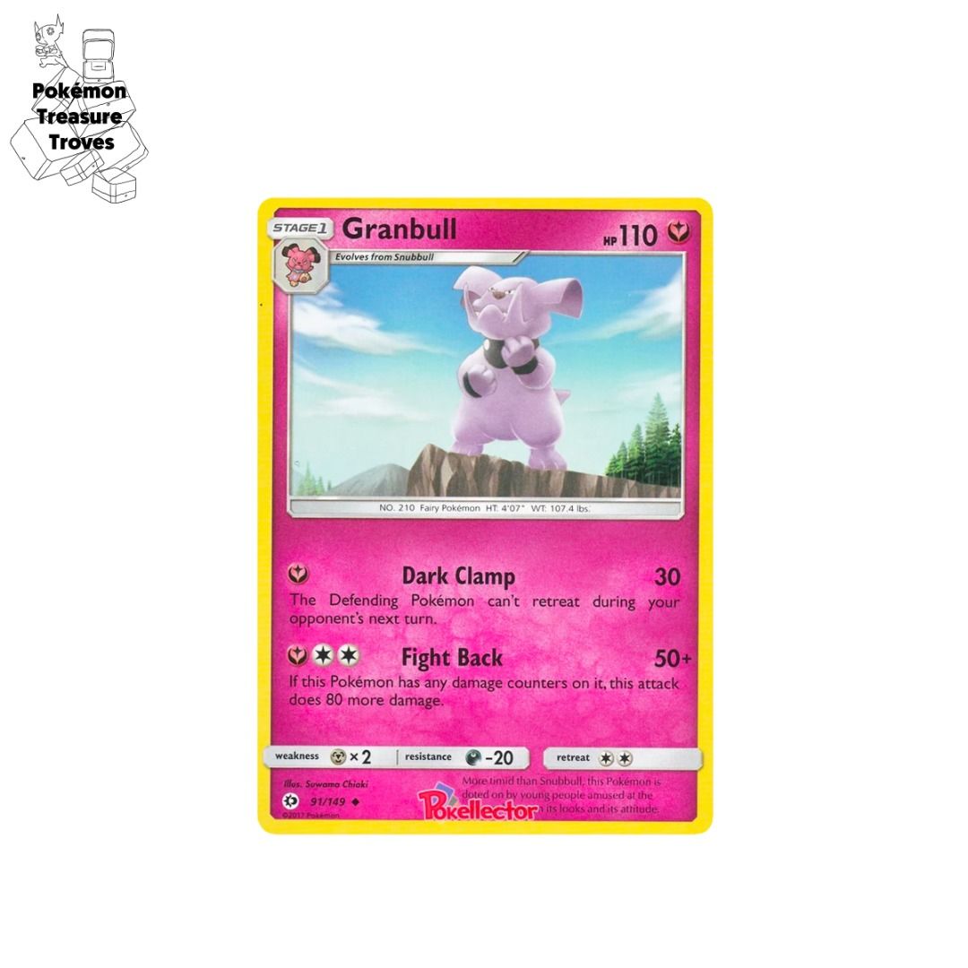pokemon granbull card Pokemon Granbull - 138/214 - Rare Reverse Holo Card - SM8 Lost Thunder main image 0