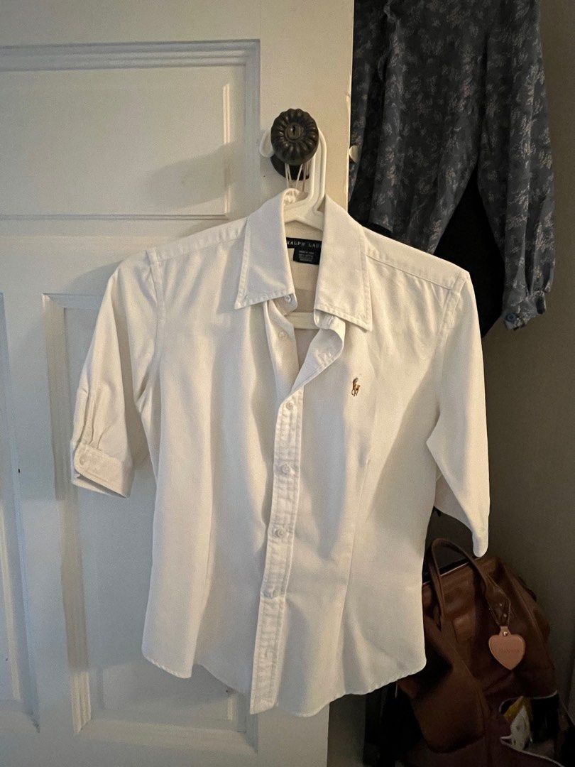 Polo Ralph Lauren 3/4 sleeve collar shirt, Women's Fashion, Tops, Shirts on  Carousell