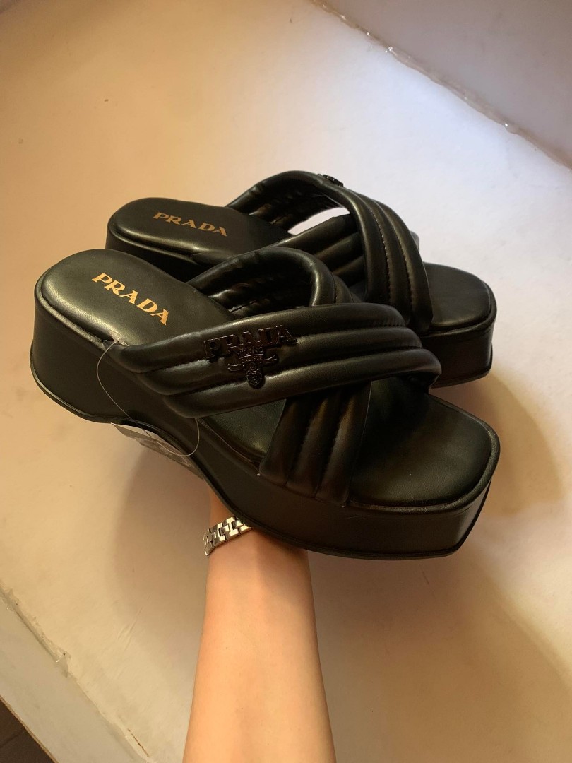 Prada Platform Sandals 37, Women's Fashion, Footwear, Flats & Sandals on  Carousell