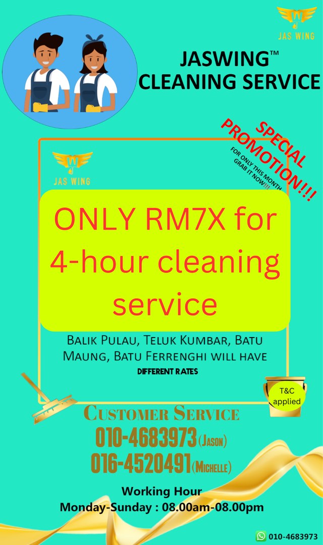 PROMOTION ONLY in PENANG, Services, Home Services, Cleaning on Carousell