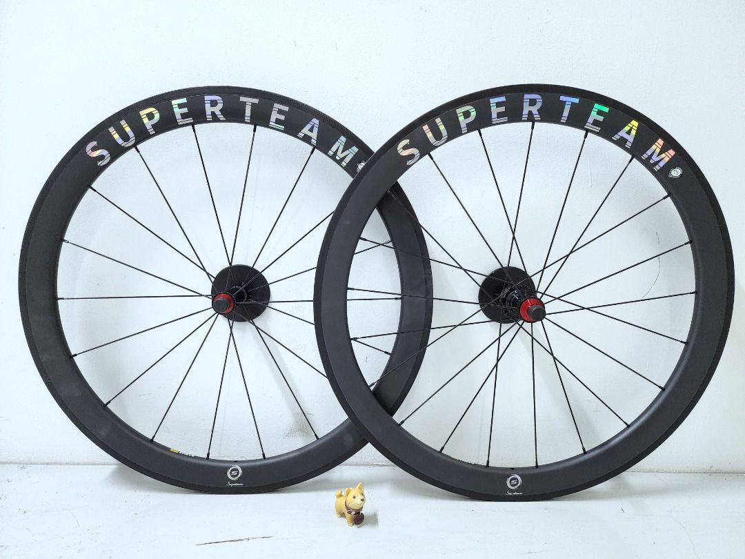 Superteam carbon fiber road bike wheels clearance 700c clincher wheelset 50mm matte 23 width