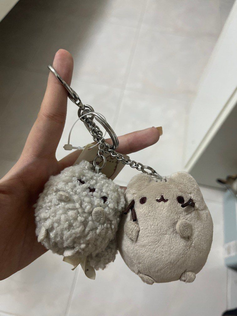 pusheen and stormy plush keychain