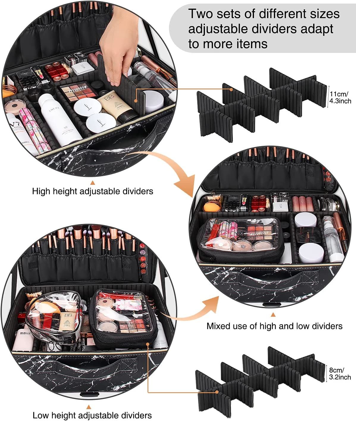 Extra large shop makeup train case