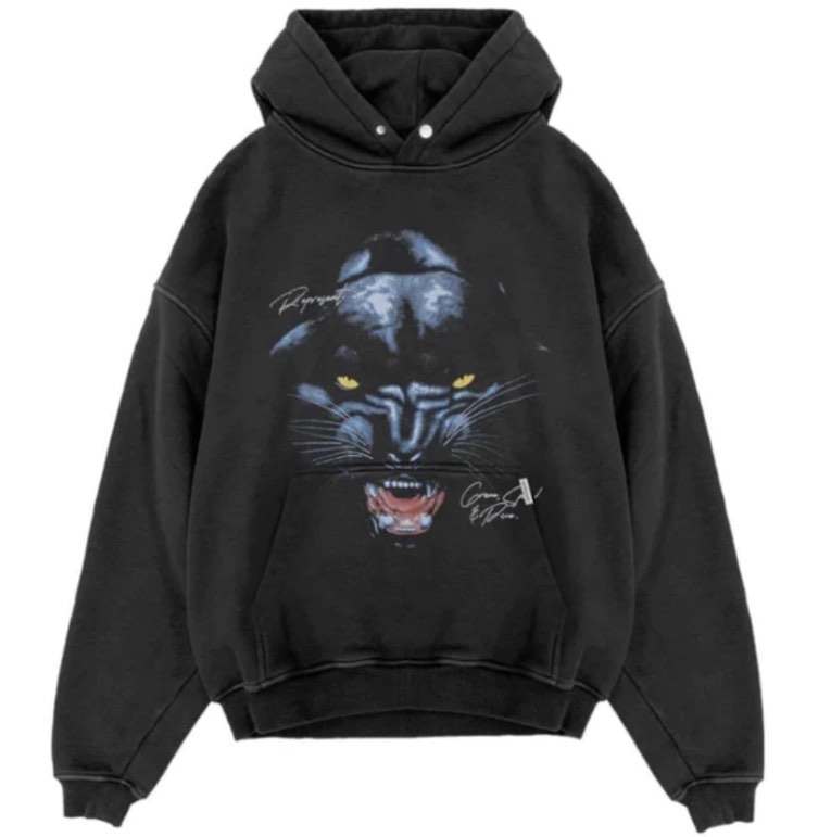 KH9202 Raging Panther Embroidery Hoodie main image 0