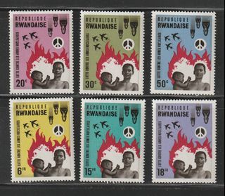 Rwanda 1966 Against nuclear weapon complete set MNH