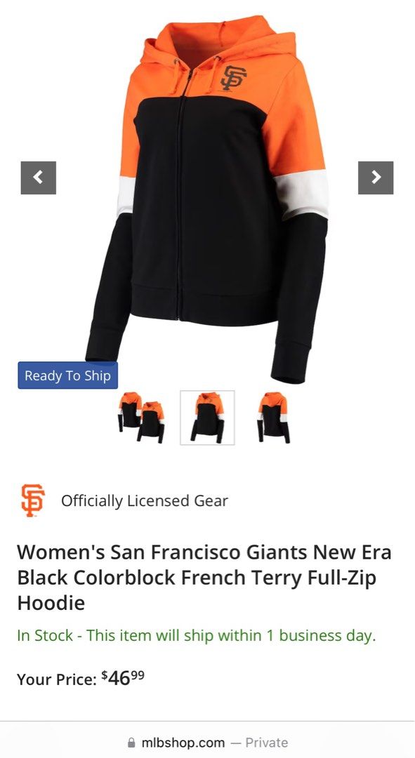 Women's New Era Black San Francisco Giants Colorblock French